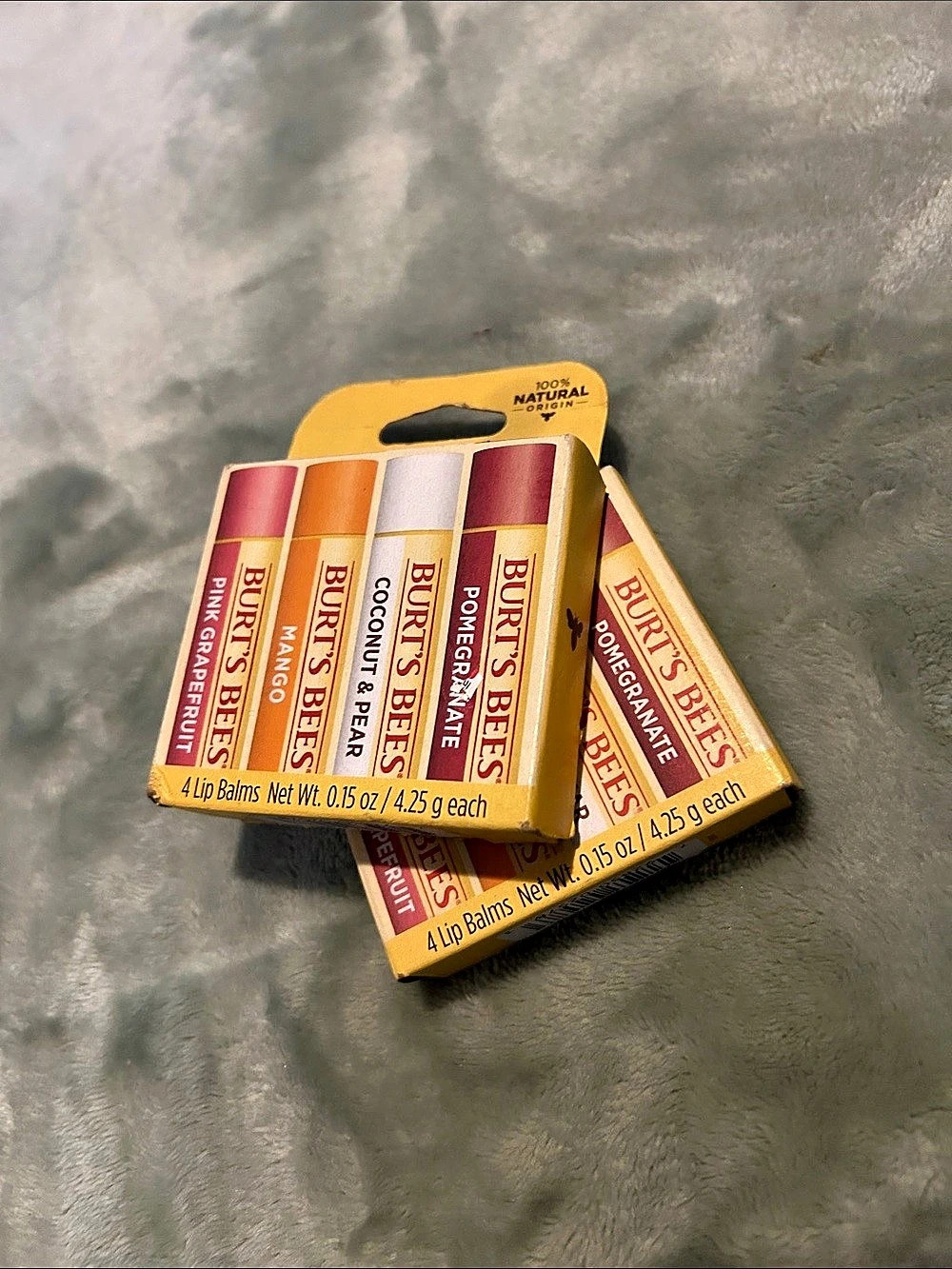 Burt's Bees Superfruit Lip Balm 4-Pack, Yellow & Pink